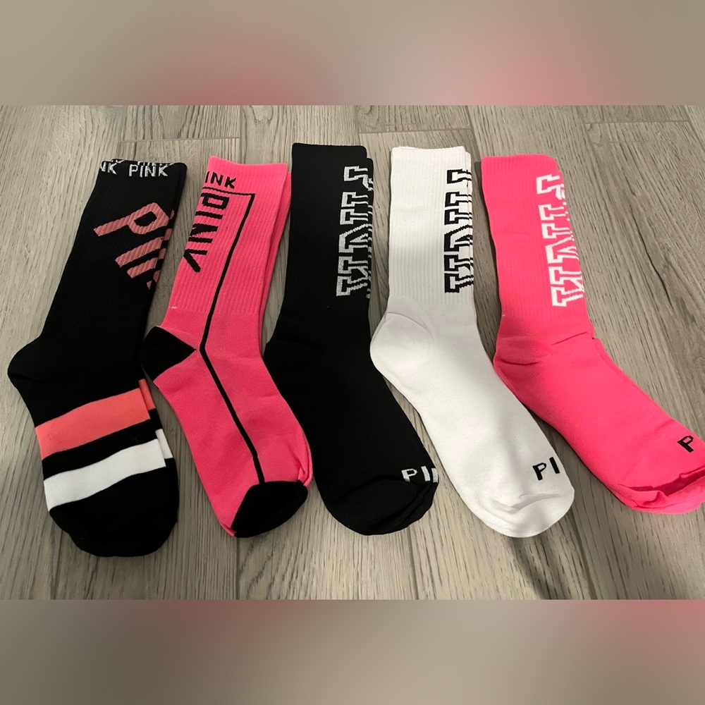 Lot of 5 Pairs VS Pink Mid-Calf 🧦 Socks